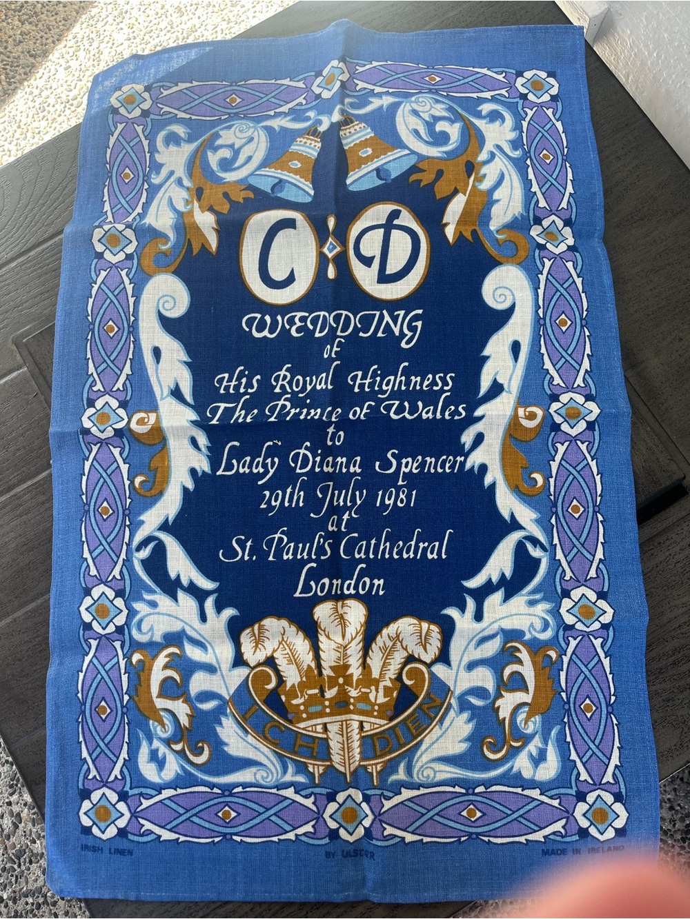Charles and Diana 1981 Royal wedding Commemorative Linen Tea Towel